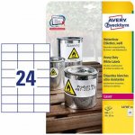 Avery Zweckform L4718-20 Odolné etikety 70x37mm 480 ks bílá – Sleviste.cz