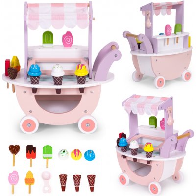 Eco Toys Dřevená pojízdná zmrzlina s doplňky růžová – Zbozi.Blesk.cz