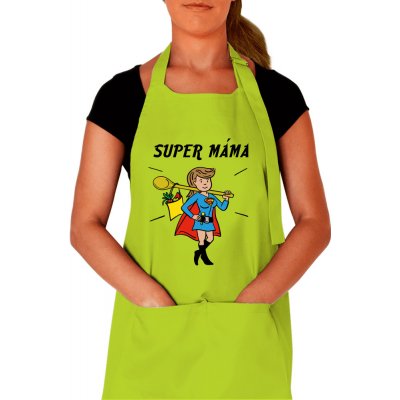 Kariban Zástěra na vaření pro maminku Super máma Limetková – Zboží Mobilmania