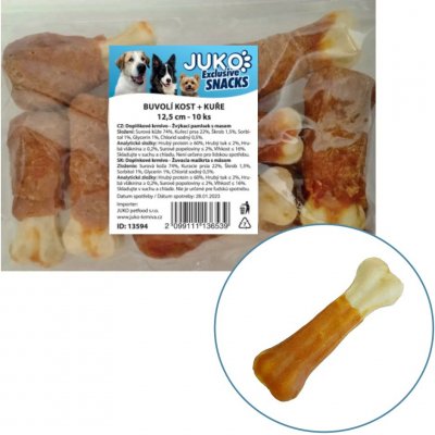 JUKO Snacks Kost buvolí s kuřecím masem 12,5 cm 10 ks – Hledejceny.cz