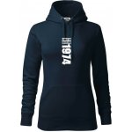 Limited edition 1974 pruh mikina dámská Cape s kapucí Námořní modrá velmi tmavá téměř černá – Sleviste.cz