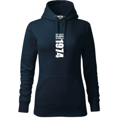 Limited edition 1974 pruh mikina dámská Cape s kapucí Námořní modrá velmi tmavá téměř černá – Sleviste.cz