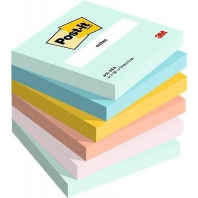Samolepící bloček "Beachside", mix pastelových barev, 76 x 76 mm, 6 x 100 listů, 3M POST I – Zbozi.Blesk.cz