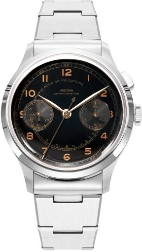 Vulcain Monopusher Black Steel Bracelet