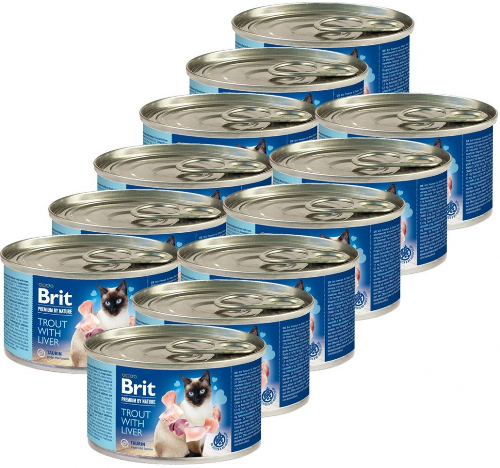 Brit Premium Cat Trout with Liver 12 x 0,2 kg