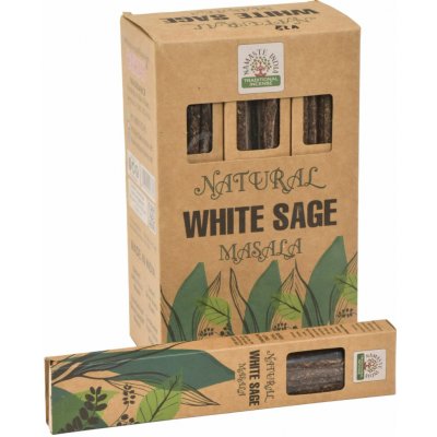 Sanu Babu Vonné tyčinky White Sage Natural Masala 23 cm 30 g Orkay – Hledejceny.cz