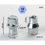 Kolová matice M12x1,5 kužel s krčkem 17,3 zavřená, klíč 19, D100 výška 36, délka krčku 12 – Zboží Mobilmania