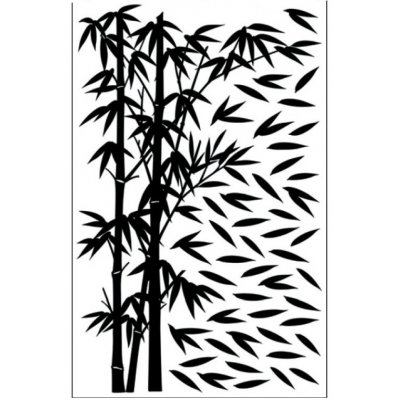 Creation Samolepící pokojová dekorace Bambus černý s listím 60x32cm