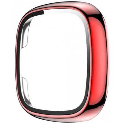 VSECHNONAMOBIL Plastový kryt s ochranným sklem pro Fitbit Versa 3 / Fitbit Sense červený 43178 – Zboží Živě