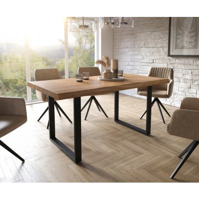 DELIFE Edge 160 x 90 akácie přírodní tenká podnož černá Live-Edge – Zbozi.Blesk.cz