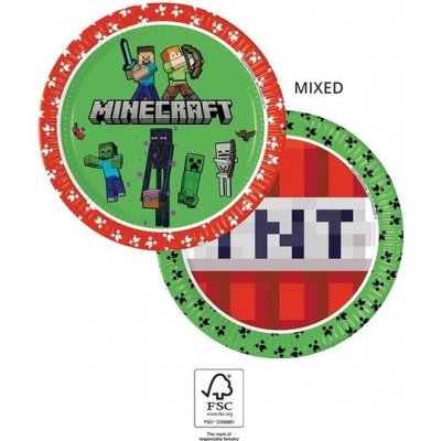 Procos Papírové talíře EKO Minecraft 23cm – Zboží Dáma