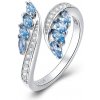Prsteny Royal Fashion prsten Křišťálově modré lístky BSR005