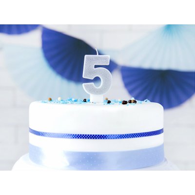PartyDeco Narozeninová svíčka 5 stříbrná 7 cm – Zboží Dáma PartyDeco Narozeninová svíčka 5 stříbrná 7 cm – Zboží Dáma