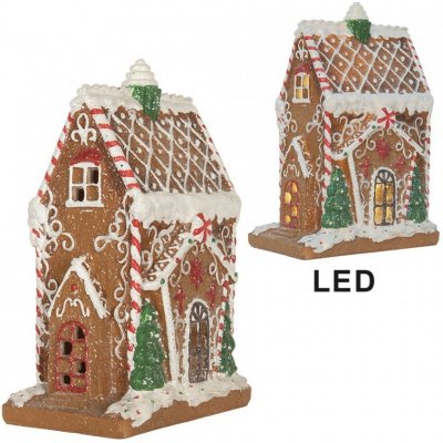 Clayre & Eef Perníkový LED domek Gingerbread Cotti Candy - 15*9*20 cm – Hledejceny.cz