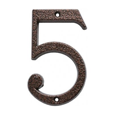 Číslo domu 5 kovové hnědé 120mm – Zboží Mobilmania
