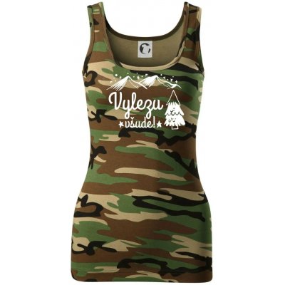 Vylezu všude hory dámské Maskáčové tílko Hnědý maskáč – Zboží Dáma