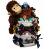 BabyDort třípatrový plenkový dort pro miminko modrý s opičkou