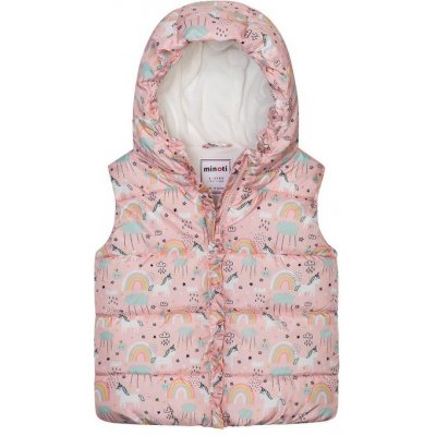 Minoti Vesta dívčí nylonová Puffa podšitá microfleecem 12GILET 15 růžová – Zboží Dáma