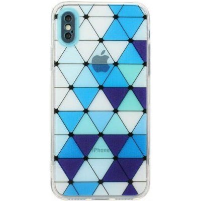Appleking Pouzdro měkké se vzorem vitráže iPhone X/Xs - modré – Hledejceny.cz