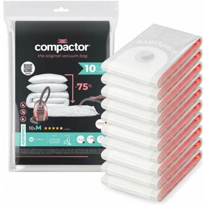 Compactor Sada 10 ks vakuových úložných sáčků Compactor Bag Aspispace M 70 litrů, 55 × 90 cm – Zboží Mobilmania