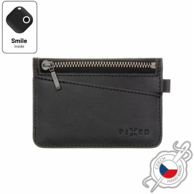 Kožená peněženka FIXED Smile Coins se smart trackerem FIXED Smile PRO, černá FIXSM-SCO2-BK – Zboží Mobilmania