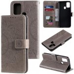Pouzdro Flower PU kožené peněženkové Honor 9X Lite - šedé – Zboží Živě