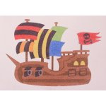 Radost v písku Šablona na pískování pirátská loď A4 210 x 297 mm – Zboží Dáma