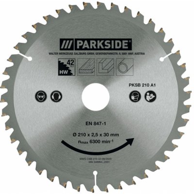 PARKSIDE Pilový kotouč, 210 mm PKSB 210 A1 (42 zubů) – Zboží Mobilmania