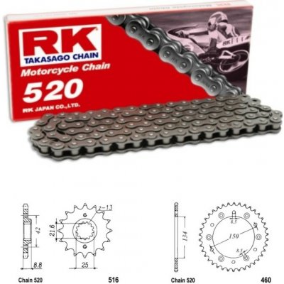 RK Racing Chain Řetězová sada Kawasaki KLX 250 S 06-20 – Sleviste.cz