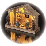 Emos LED dřevěná dekorace vánoční betlém 5 LED 19cm 3×AA časovač teplá bílá DCWW14 – Sleviste.cz