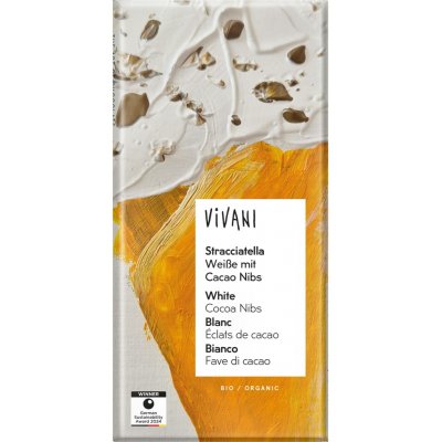 Vivani bílá s kakaovými boby Stracciatella Bio 80 g – Zboží Dáma