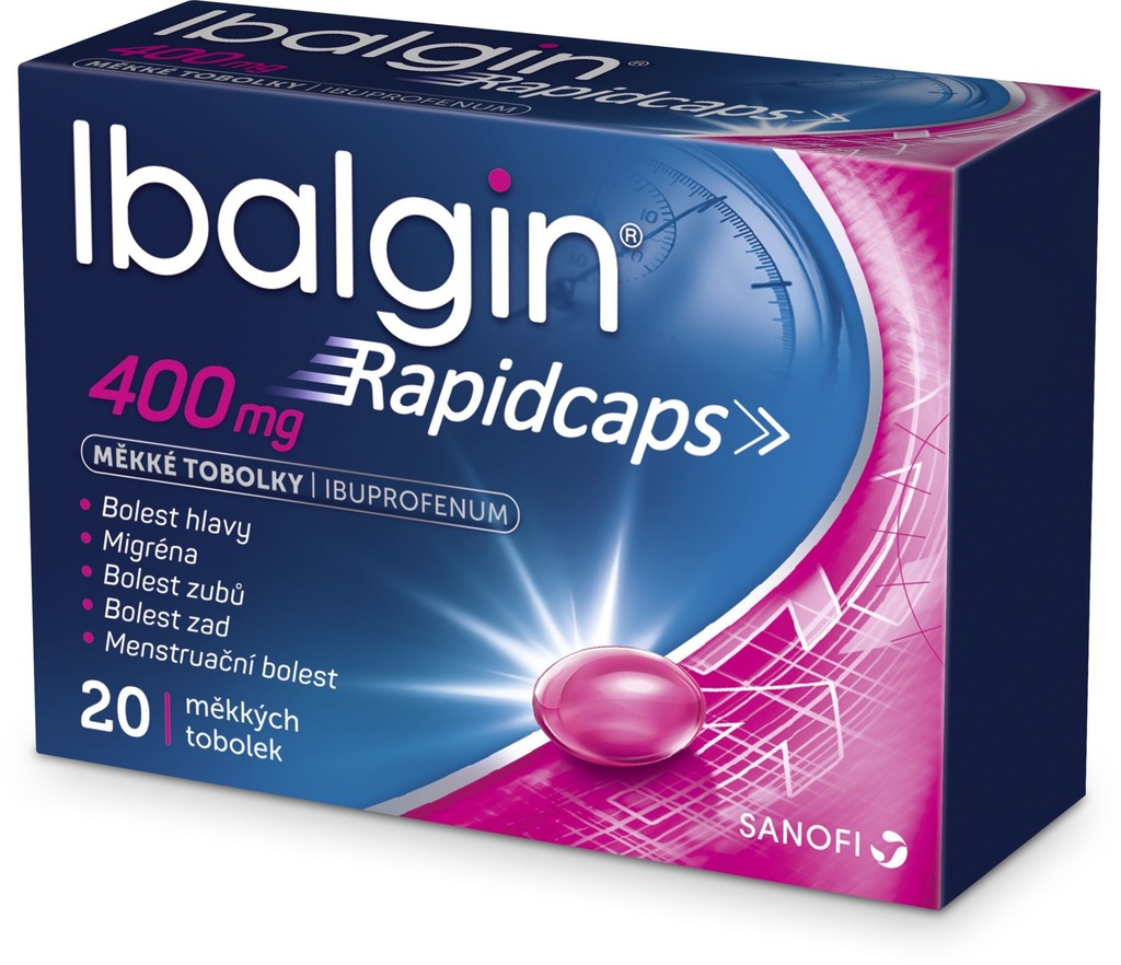 Ibalgin Rapidcaps 400 mg měkké tobolky por.cps.mol. 20 x 400 mg od 77 Kč -  Heureka.cz