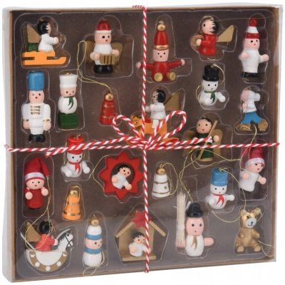 Home Styling Collection DŘEVĚNÉ VÁNOČNÍ OZDOBY BAREVNÉ SADA NA STROMEČEK 24 KS – Hledejceny.cz