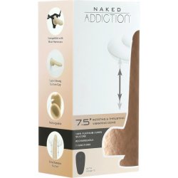 Naked Addiction 7.5" Rotating & Thrusting Vibrating Dong with Remote Skin