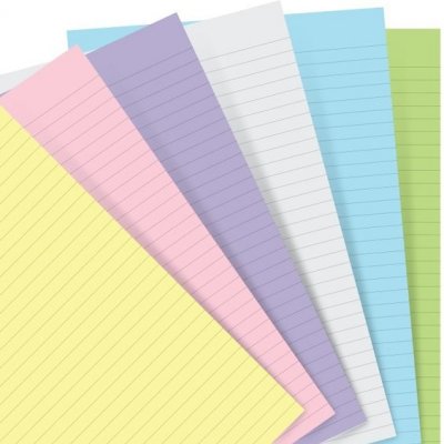 Filofax Poznámkový papír, linkovaný, 6 barev náplň kapesních diářů 60 listů A7