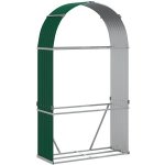 Shumee Dřevník pozinkovaná ocel 120 x 45 x 210 cm zelený – HobbyKompas.cz