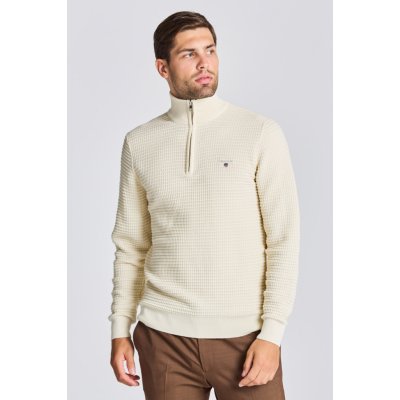 Gant D1. Cotton Texture Halfzip hnědá – Zboží Mobilmania