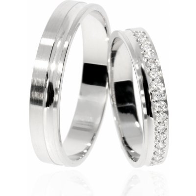 Zlatnictví Helios Zlaté snubní prsteny L 127 Se Zirkony – Zboží Dáma