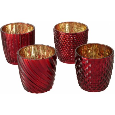 Boltze Svícen Matia červený různé druhy 9 x 9 cm 1 ks – Hledejceny.cz