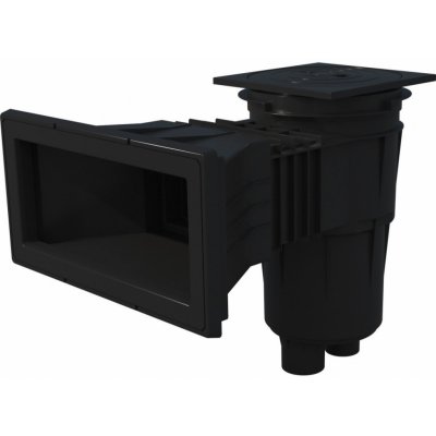 Astralpool Skimmer 17,5 l se širokým hrdlem a čtvercovým víkem, pro fóliové bazény, s mosaznými závity, antracitová šedá – Zboží Dáma