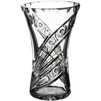 PB CRYSTAL Broušená skleněná váza Bohemia Crystal - X 80029/105mm. Moderní brus Kometa. – Sleviste.cz