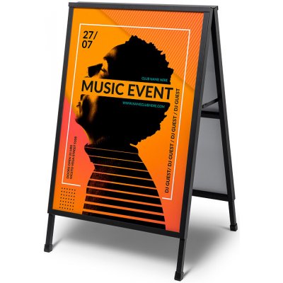 Jansen Display Ocelové áčko Slide in, plakátový formát A1, 603 x 970 mm – Zboží Živě