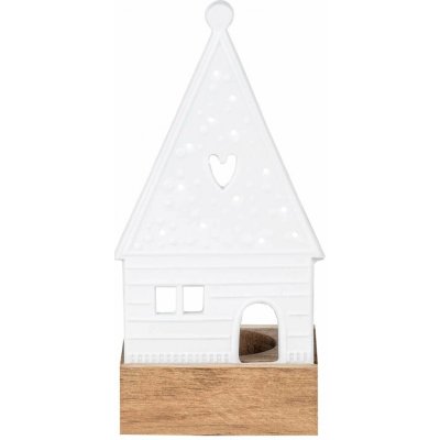 räder Svícen Gingerbread House Heart, bílá barva, přírodní barva, dřevo, porcelán – Zboží Dáma