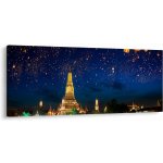 Obraz - Lampióny štěstí, Bangkok, jednodílný 120x50 cm – Hledejceny.cz