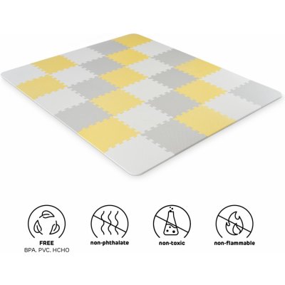 Kinderkraft Pěnové skládací puzzle Luno Yellow 2020 – Zboží Mobilmania