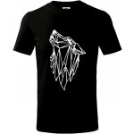 Geometrie vlk vyjící tričko dětské bavlněné Černá – Hledejceny.cz