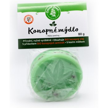 Zelená Země Konopné mýdlo peelingové Máta 80 g