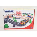 Woody Vláčkodráha s elektrickou mašinkou a mostem 80 dílů – Zboží Mobilmania