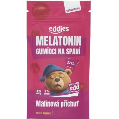 Gumídci na spaní s melatoninem MALINA Eddies 30 g – Hledejceny.cz