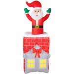 Outsunny Nafukovací vánoční dekorace Outsunny, Santa Claus v komíně, LED diody, ventilátor – Hledejceny.cz